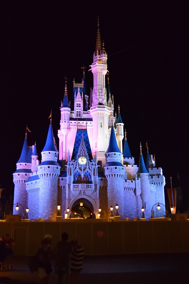 Castle at Magic Kingdom at night