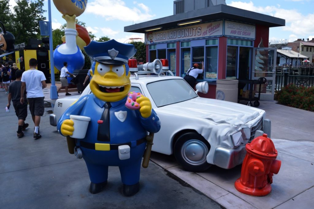 Chief Wiggum statue by his police car