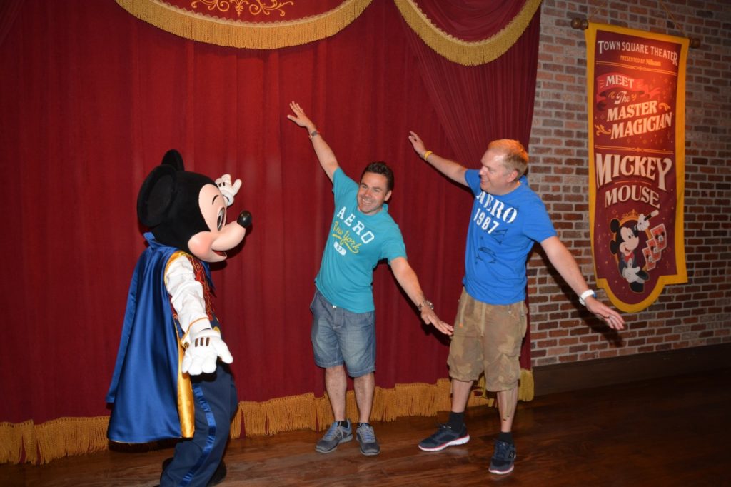 Mickey mouse and us pretending to fly