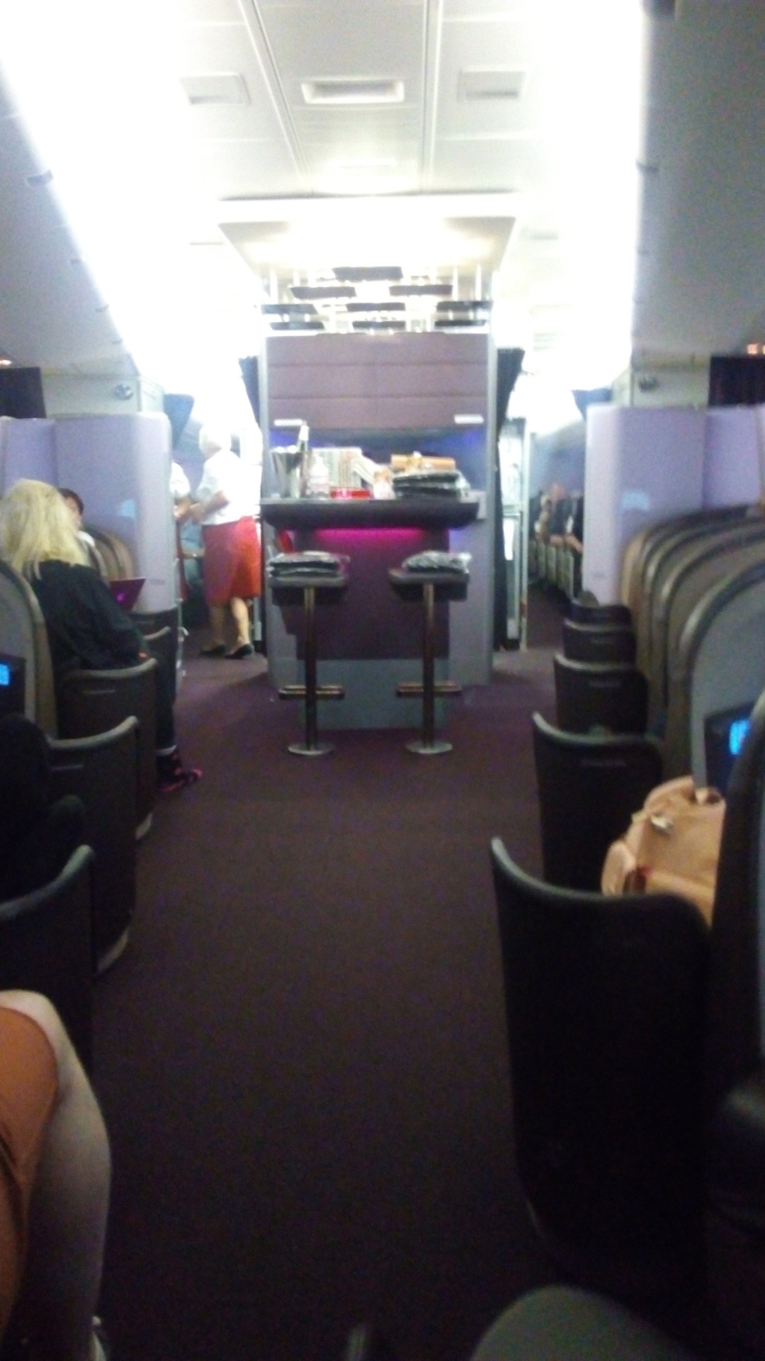 Bar in Upper Class on board Virgin