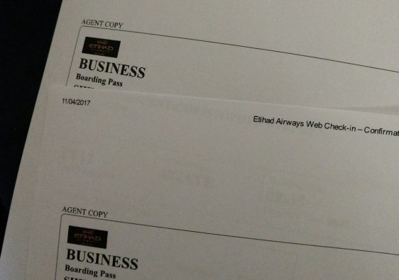 Business Class tickets on Etihad