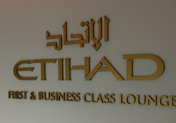 Etihad Lounge sign