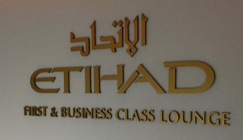 Etihad Lounge sign
