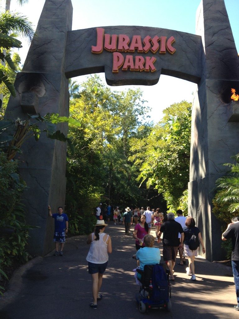 Jurassic Park entrance with sign