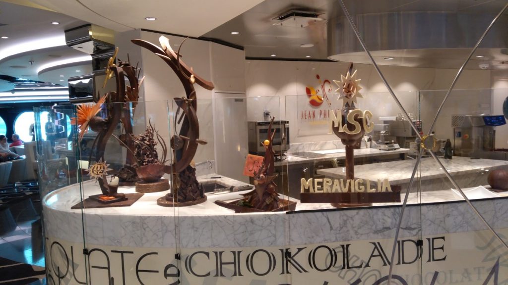 Chocolate shop and restaurant on MSC Meraviglia