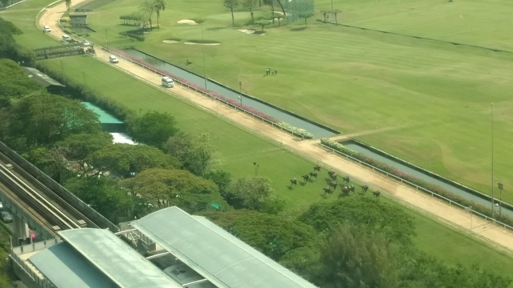 View of the racecourse from the room in the St Regis Bangkok