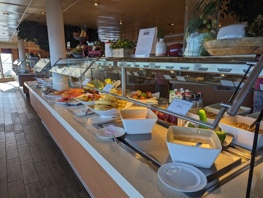 Marketplace buffet restaurant on board Ambassador Ambition