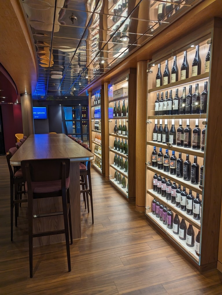 Wine bar on board Ambassador Ambition
