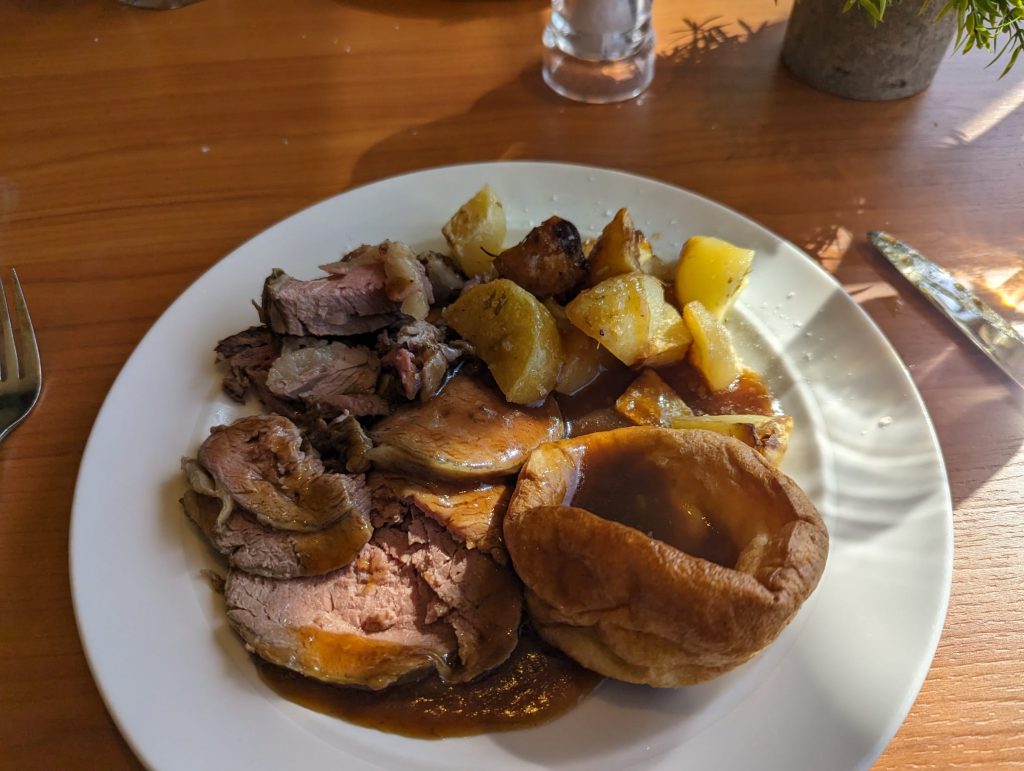 Roast dinner in the buffet on board Ambassador Ambition