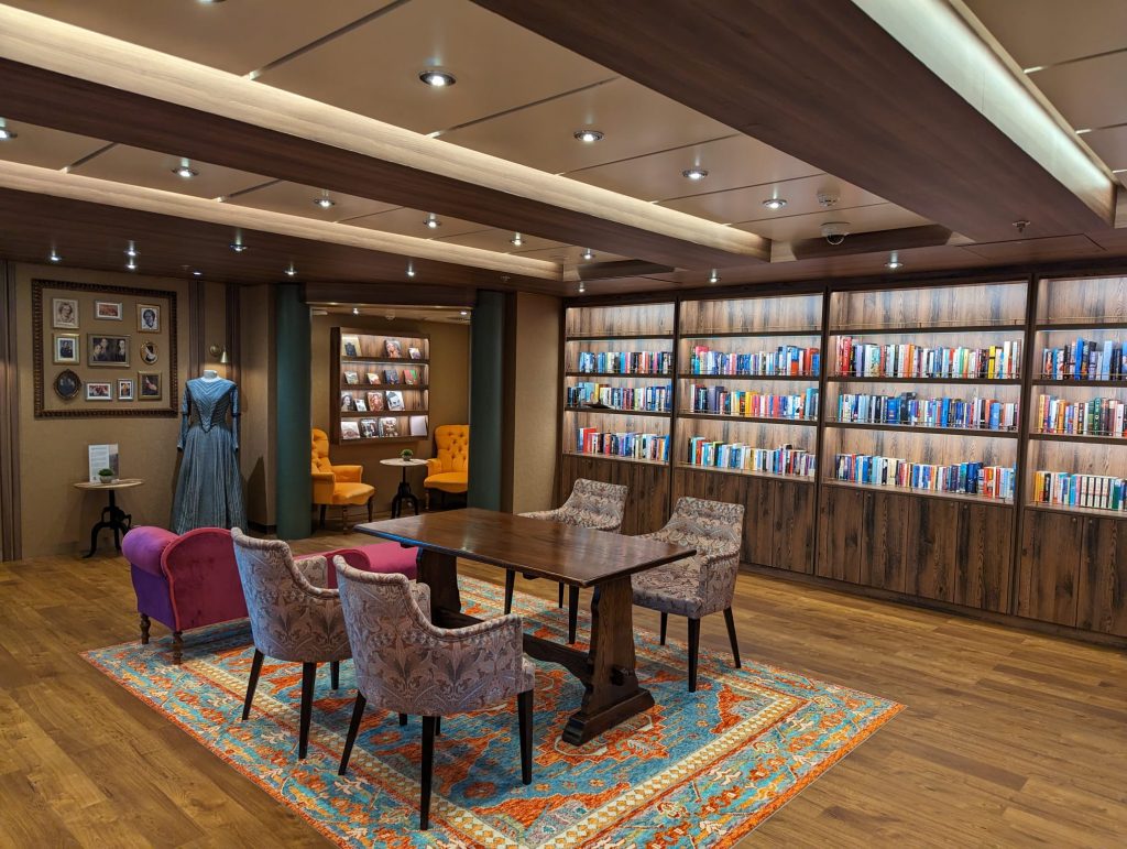 Library on Ambassador Ambition cruise ship.