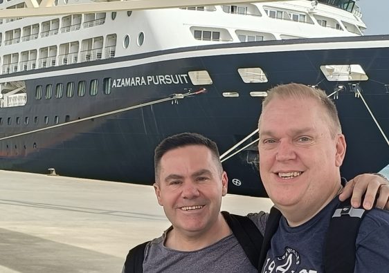 Me in front of the Azamara Pursuit