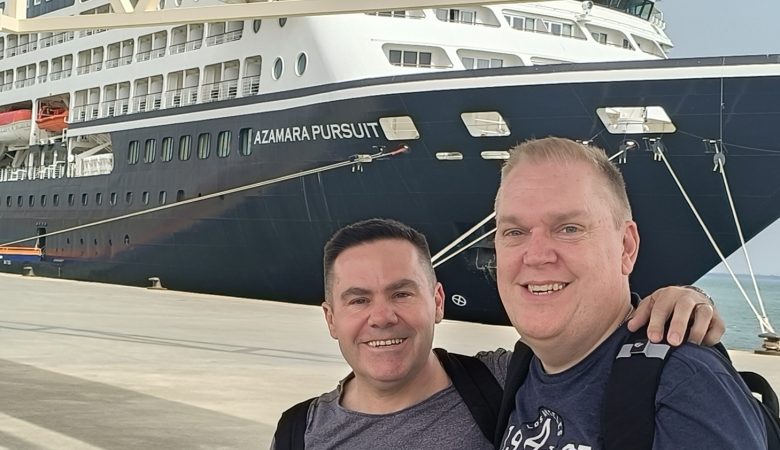 Me in front of the Azamara Pursuit
