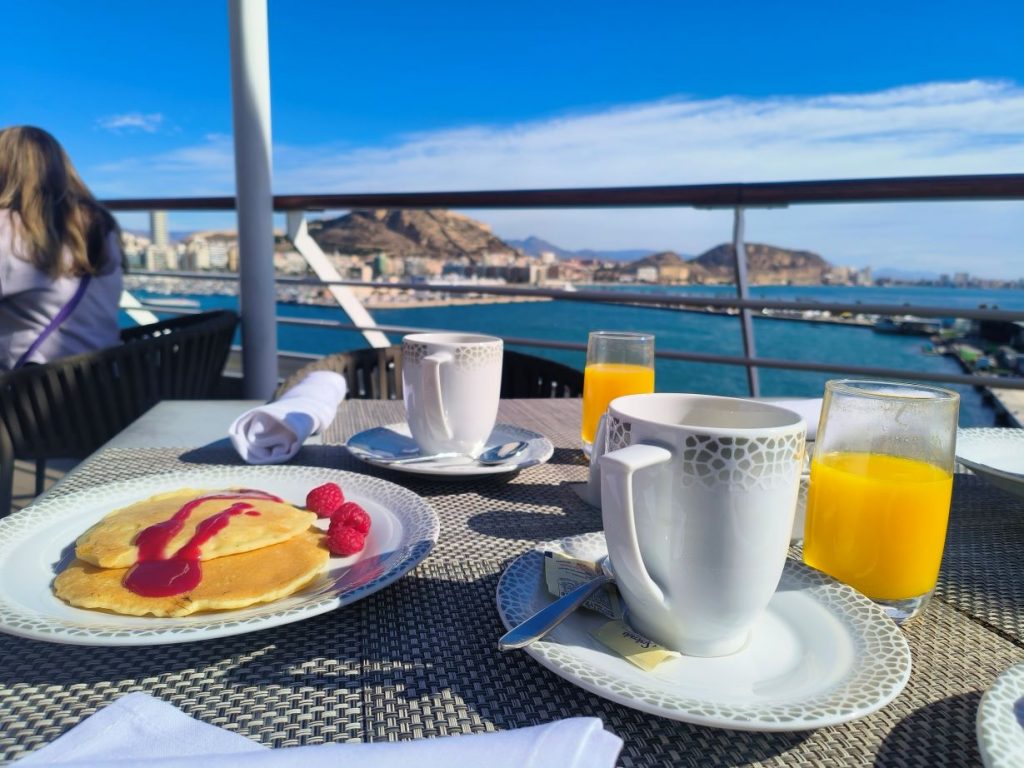 Breakfast outside in Windows Cafe on Azamara Pursuit.