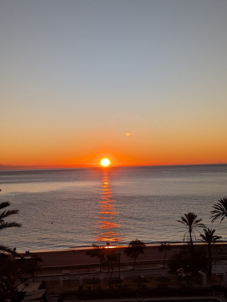Sunset view from room in Occidental Fuengirola