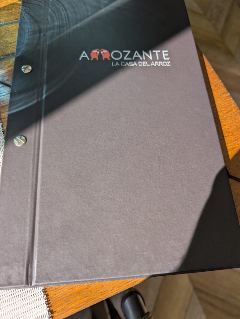 Occidental Fuengirola Arrozante menu